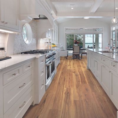 wood look laminate floors in a bright Raleigh kitchen